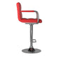 Corfu Contemporary Bar Stool With Arm In Red By Casagear Home FOA-CM-BR6917RD