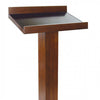 Wooden Bookstand with Pedestal Support and Block Base, Espresso Brown By Casagear Home