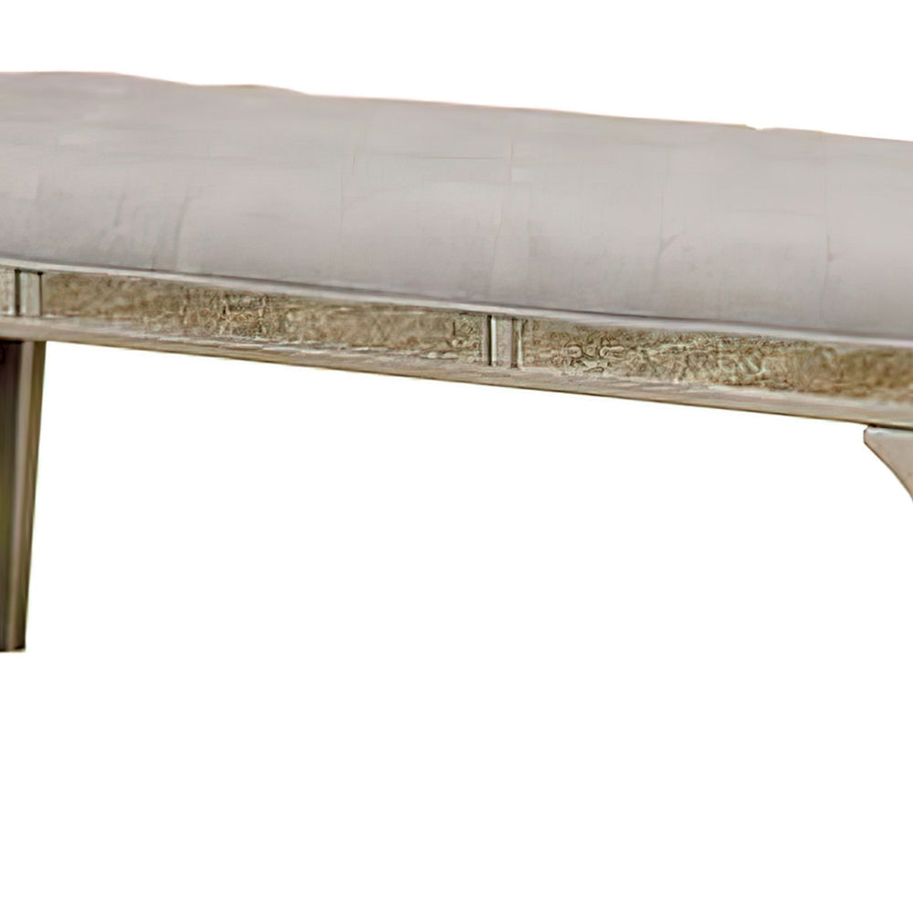 Wooden Bench With Comfy Cushioned Seat Gray By Casagear Home FOA-CM3020BN