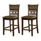 Leatherette Upholstered Solid Wood Counter Height Side Chair Brown Pack of Two - CM3023PC-2PK FOA-CM3023PC-2PK