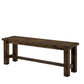 Transitional Style Rectangular Solid Wood Bench with Block Legs, Brown By Casagear Home