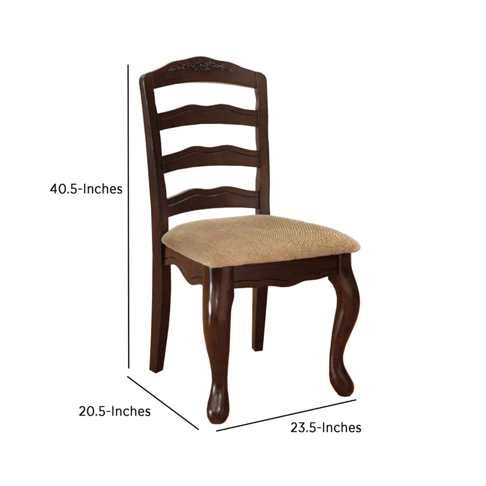 Townsville Cottage Side Chair Dark Walnut Finish Set of 2 By Casagear Home FOA-CM3109SC-DK-2PK