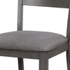 Wooden Side Chair With Fabric Padded Seat,Pack Of Two Gray By Casagear Home FOA-CM3162SC-2PK