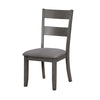 Wooden Side Chair With Fabric Padded Seat,Pack Of Two Gray By Casagear Home FOA-CM3162SC-2PK