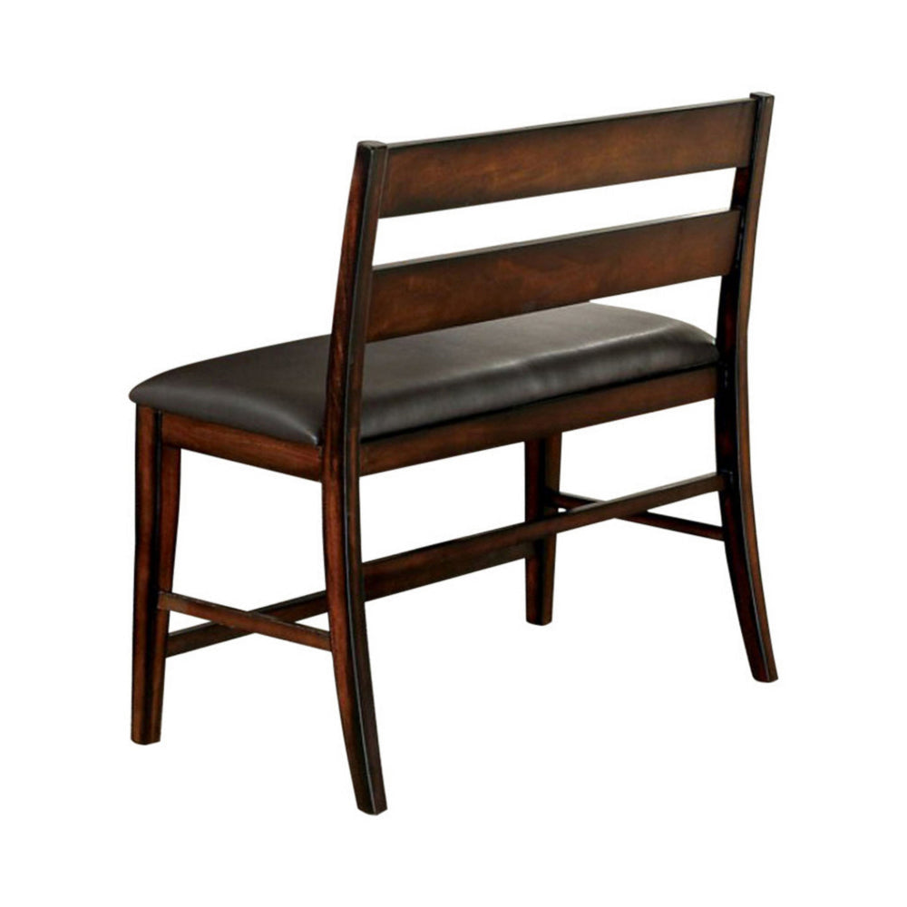 Dickinson II Cottage Counter Height Bench Dark Cherry Finish By Casagear Home FOA-CM3187PBN