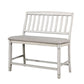 Fabric Padded Wood Counter Height Bench With Slat Back Antique White By Casagear Home FOA-CM3194PBN