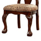 Elana Traditional Side Chair With fabric Brown Cherry Finish Set of 2 By Casagear Home FOA-CM3212SC-2PK