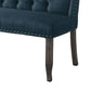 48 Inch Classic Loveseat Bench 2 Seater Linen Tufted Nailhead Blue By Casagear Home FOA-CM3324BK-BL-BN