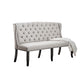 Stylish Long bench with tufted back ivory By Casagear Home FOA-CM3324BK-BNL