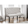 Stylish Long bench with tufted back ivory By Casagear Home FOA-CM3324BK-BNL