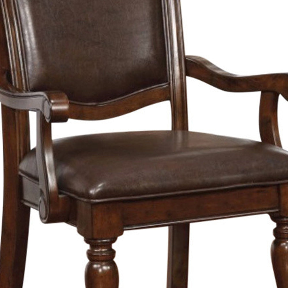 Alpena Traditional Arm Chairs Set of 2 Cherry Brown By Casagear Home