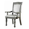 Traditional Style Wooden Arm Chair With Leatherette Cushions In Gray Set Of 2 By Casagear Home FOA-CM3350GY-AC-2PK