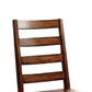 Transitional Wooden Side Chair with Ladder Style Back Set of 2 Oak Brown By Casagear Home FOA-CM3606SC-2PK