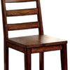 Transitional Wooden Side Chair with Ladder Style Back Set of 2 Oak Brown By Casagear Home FOA-CM3606SC-2PK