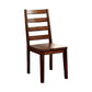 Transitional Wooden Side Chair with Ladder Style Back Set of 2 Oak Brown By Casagear Home FOA-CM3606SC-2PK