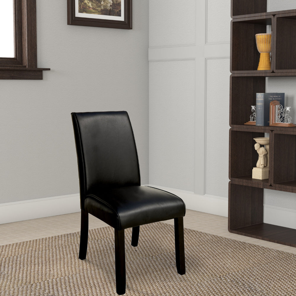 Grandstone I Contemporary Side Chair With Black Finish Set of 2 By Casagear Home FOA-CM3823BK-SC-2PK