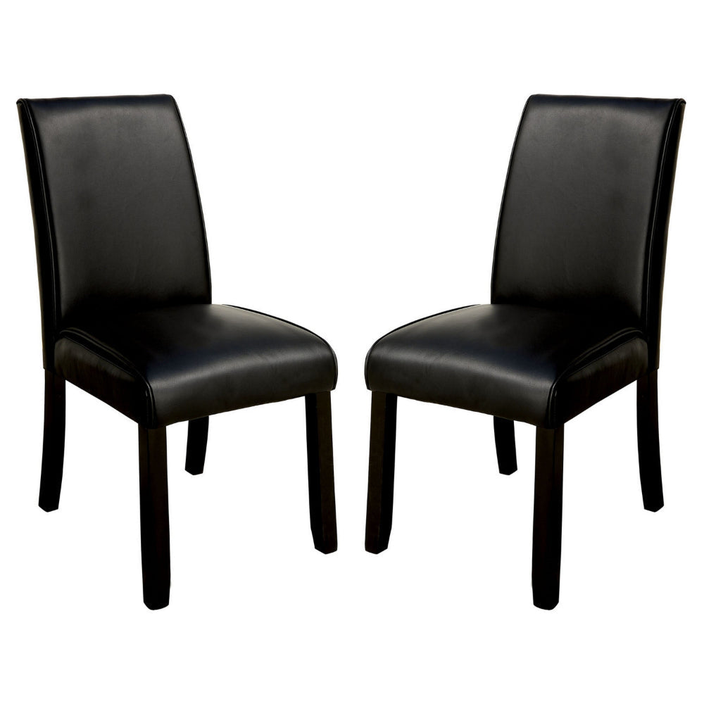 Grandstone I Contemporary Side Chair With Black Finish Set of 2 By Casagear Home FOA-CM3823BK-SC-2PK