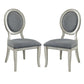 Fabric Upholstery Side Chair White And Gray Pack Of Two -CM3872WH-SC-2PK By Casagear Home FOA-CM3872WH-SC-2PK