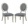 Fabric Upholstery Side Chair White And Gray Pack Of Two -CM3872WH-SC-2PK By Casagear Home FOA-CM3872WH-SC-2PK