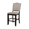 Wood & Fabric Counter Height Chair with Camelback Pack Of 2 Gray & Brown By Casagear Home FOA-CM3911PC-2PK