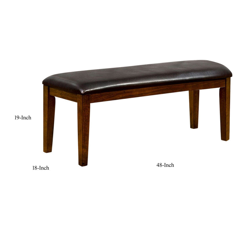 Hillsview I Transitional Style Bench Brown Cherry By Casagear Home FOA-CM3916BN