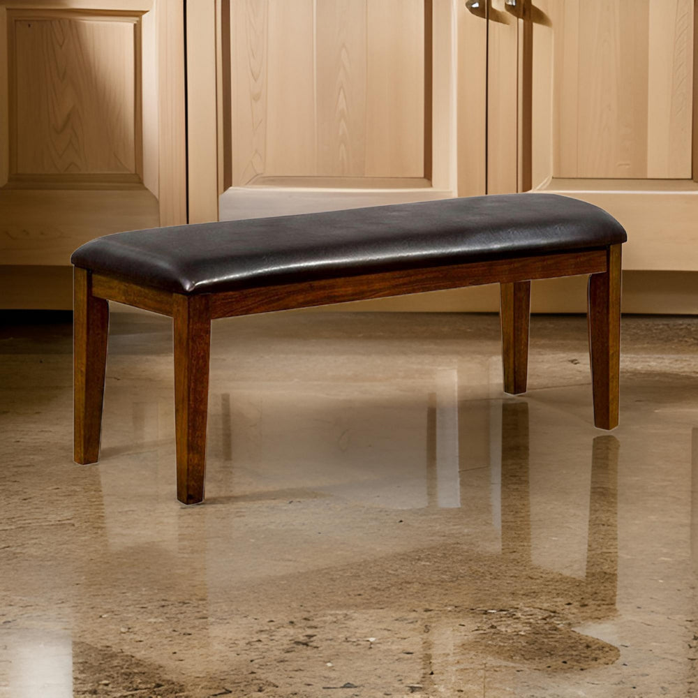 Hillsview I Transitional Style Bench , Brown Cherry By Casagear Home