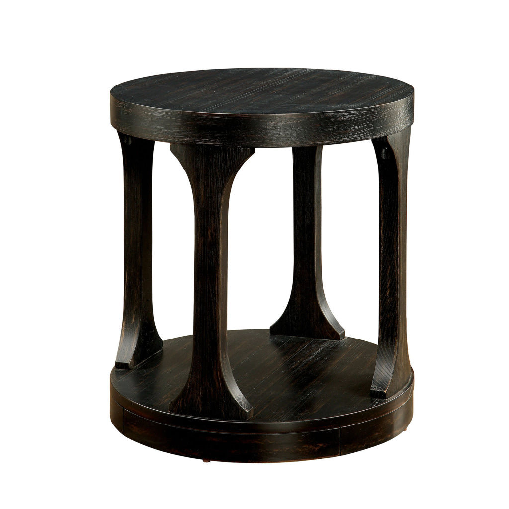 Carrie Transitional End Table Antique Black By Casagear Home FOA-CM4422E