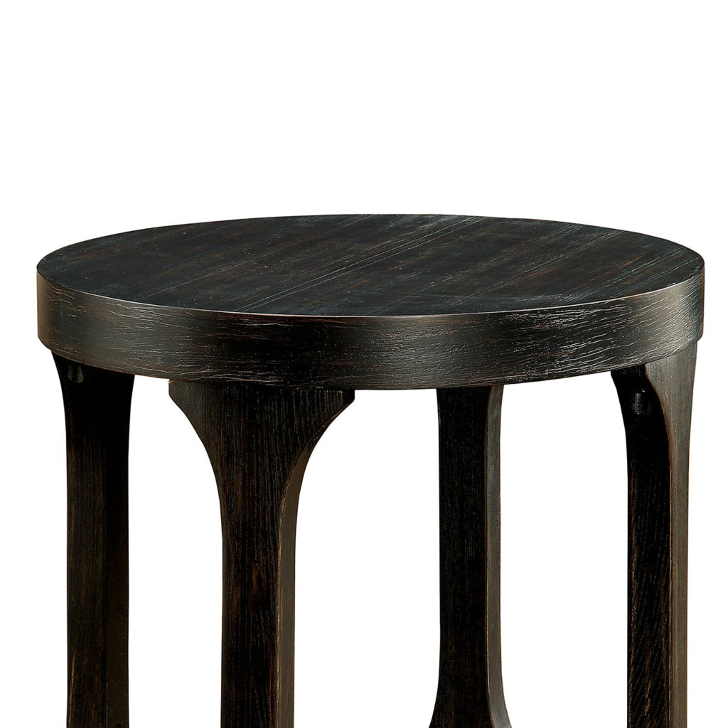 Carrie Transitional End Table Antique Black By Casagear Home FOA-CM4422E