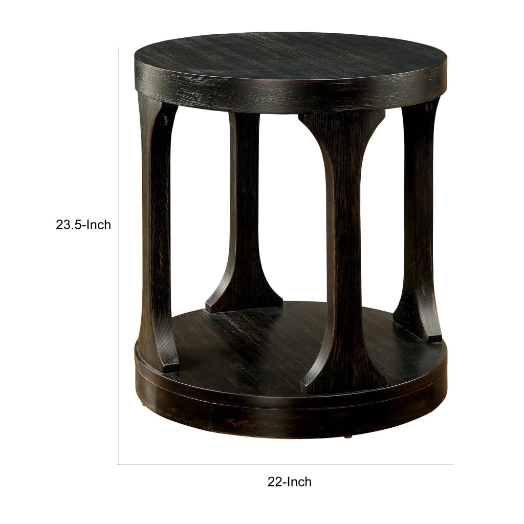 Carrie Transitional End Table Antique Black By Casagear Home FOA-CM4422E