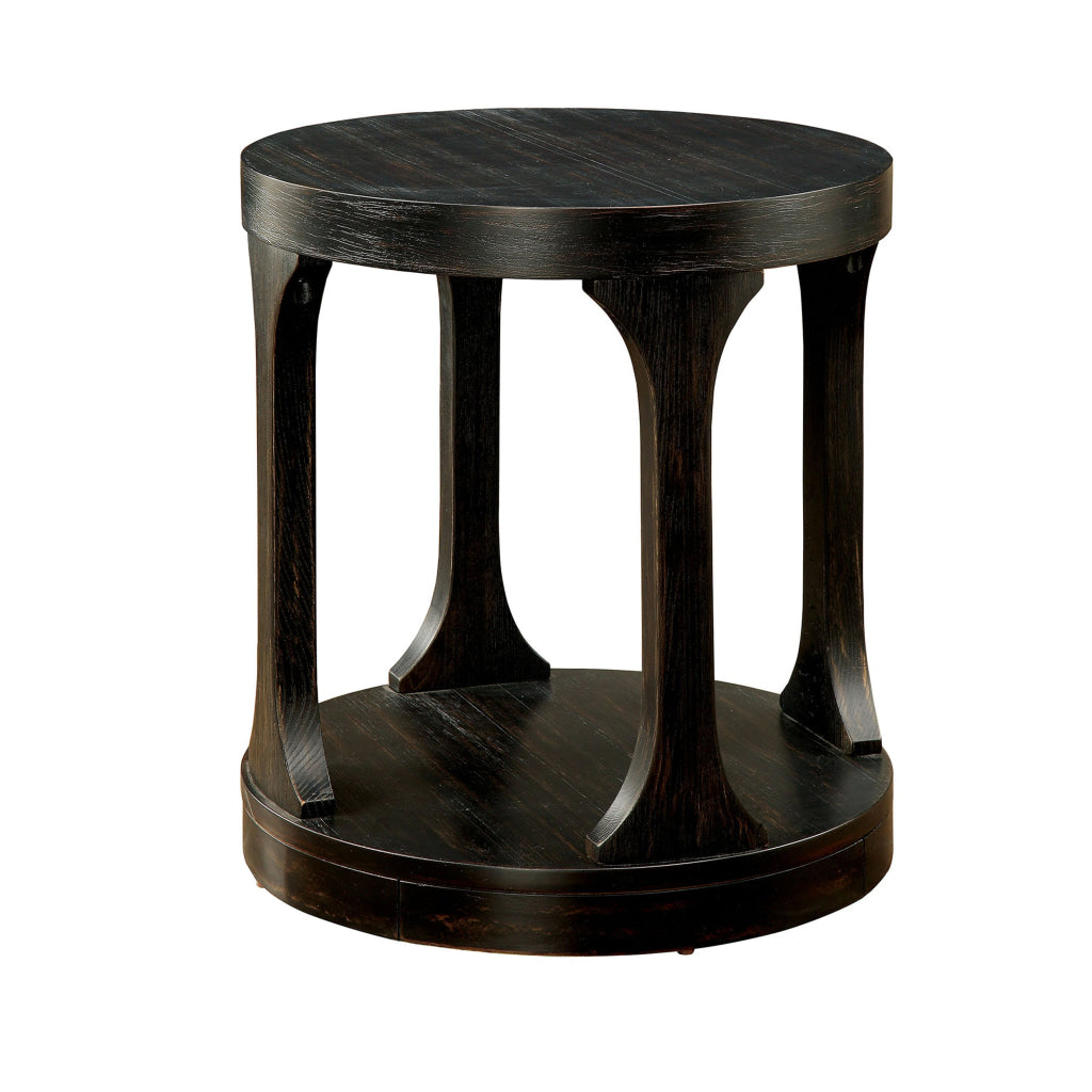 Carrie Transitional End Table Antique Black By Casagear Home FOA-CM4422E