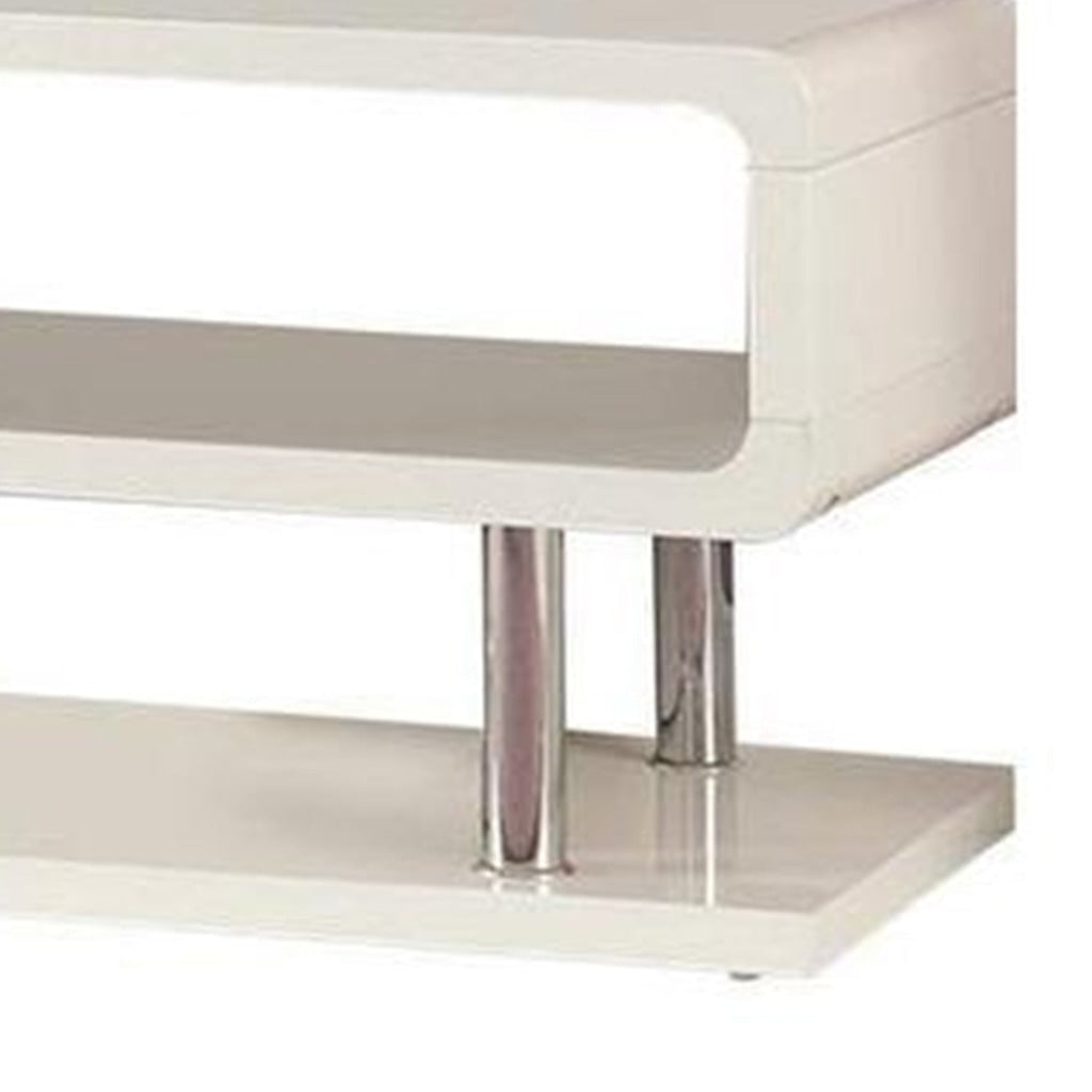 Ninove II Contemporary Style Tv Console White By Casagear Home FOA-CM5057-TV