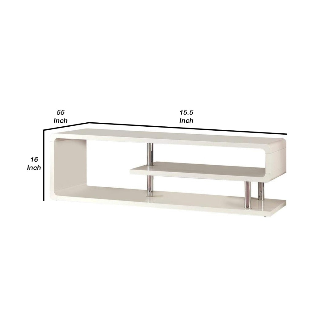 Ninove II Contemporary Style Tv Console White By Casagear Home FOA-CM5057-TV