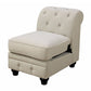 20 Inch Armless Sofa Chair Linen Like Fabric Button Tufted Beige By Casagear Home FOA-CM6270IV-CH