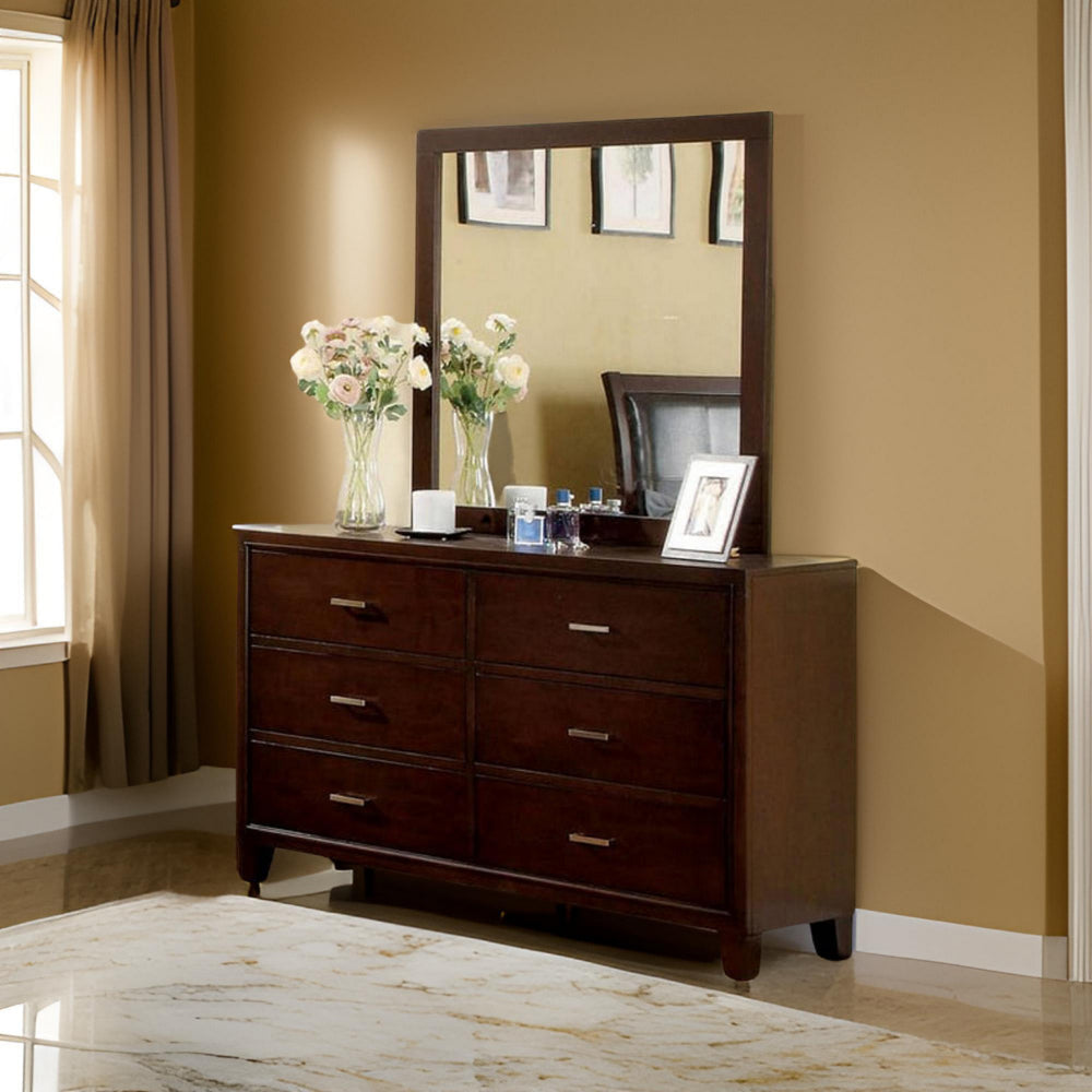 Enrico I Brown Cherry Mirror By Casagear Home