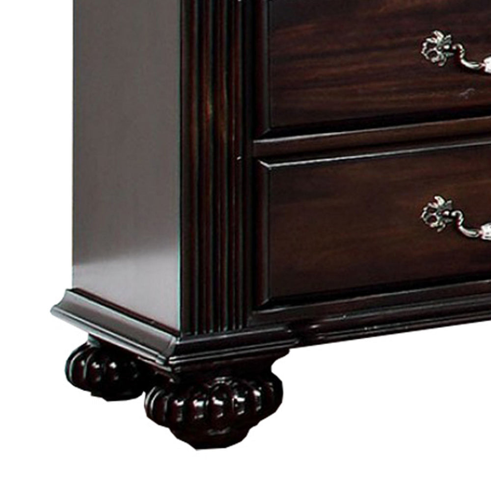 Syracuse Traditional Style Beautiful Nightstand Dark Walnut By Casagear Home FOA-CM7129N