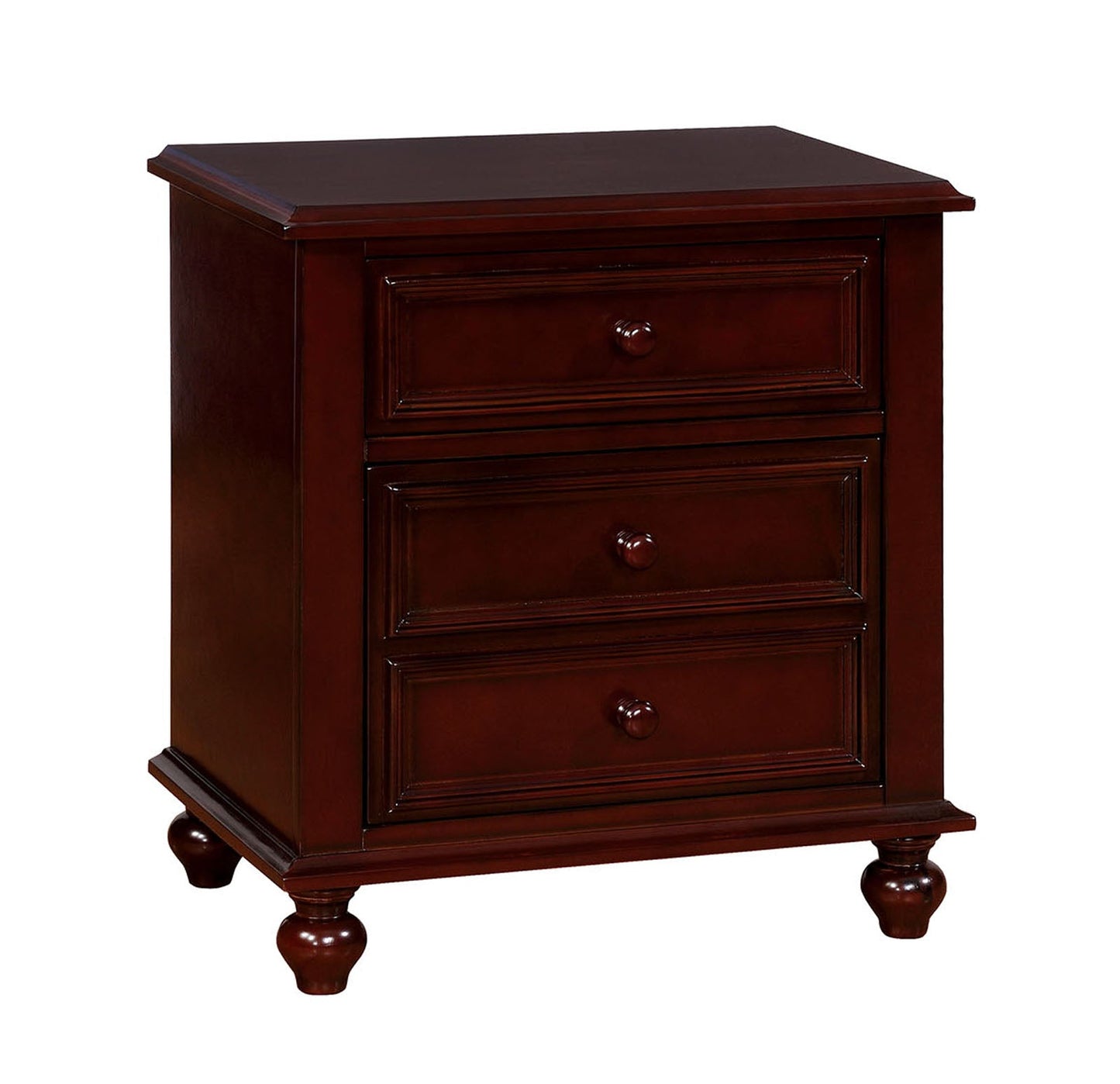 Wooden Night Stand With 2 Drawers Dark Brown By Casagear Home FOA-CM7155EX-N