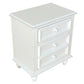 28 Inch Bedside Nightstand 2 Drawers with Classic Round Knobs Handcrafted White Mango Wood The Urban Port FOA-CM7155WH-C