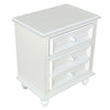 28 Inch Bedside Nightstand 2 Drawers with Classic Round Knobs Handcrafted White Mango Wood The Urban Port FOA-CM7155WH-C