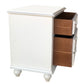 28 Inch Bedside Nightstand 2 Drawers with Classic Round Knobs Handcrafted White Mango Wood The Urban Port FOA-CM7155WH-C