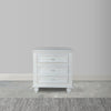 28 Inch Bedside Nightstand 2 Drawers with Classic Round Knobs Handcrafted White Mango Wood The Urban Port FOA-CM7155WH-C