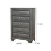 Transitional Wood Chest With 5 Drawers Gray By Casagear Home FOA-CM7302GY-C