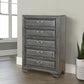 Transitional Wood Chest With 5 Drawers, Gray By Casagear Home