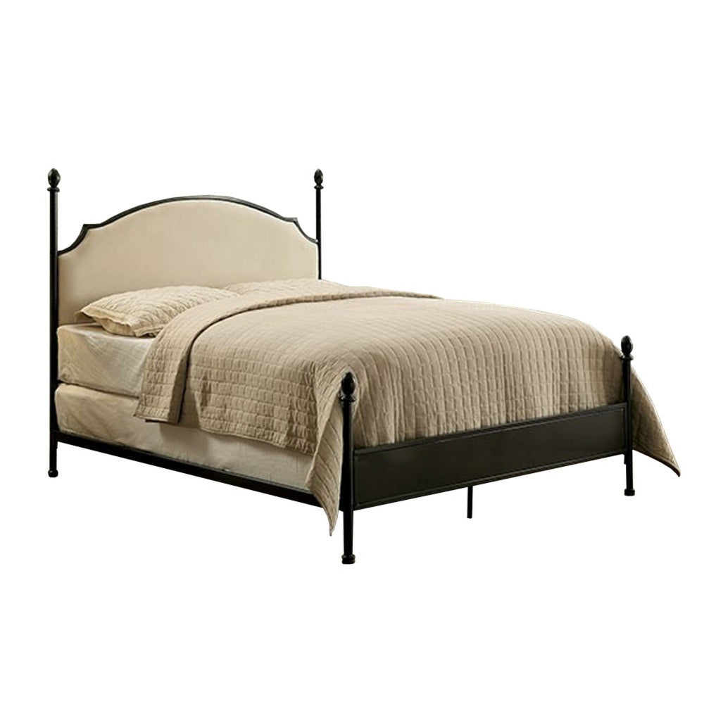 Transitional Queen Size Bed Black By Casagear Home FOA-CM7420Q