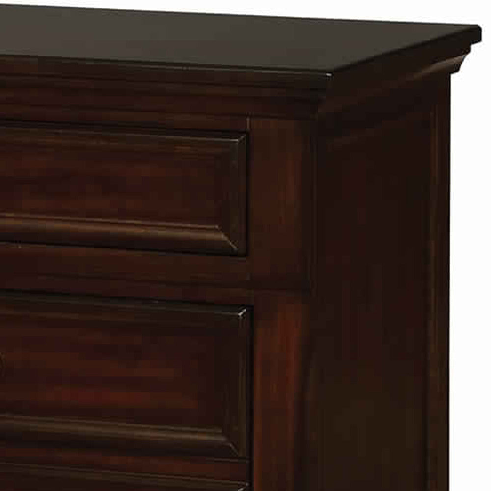 3 Drawer Wooden Night Stand In Cherry Brown By Casagear Home FOA-CM7590CH-N