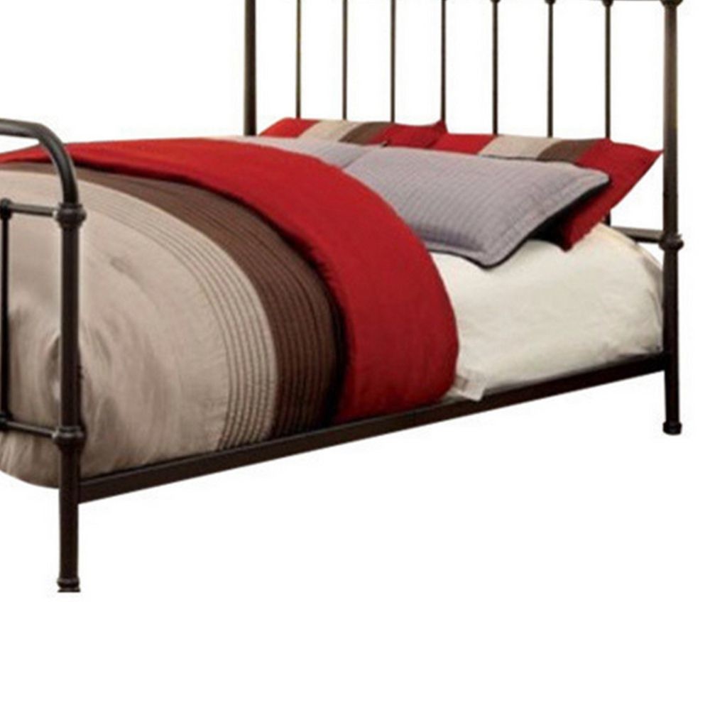 Metal California King size Platform Bed with Headboard & footboard Deep Bronze By Casagear Home FOA-CM7701GM-CK