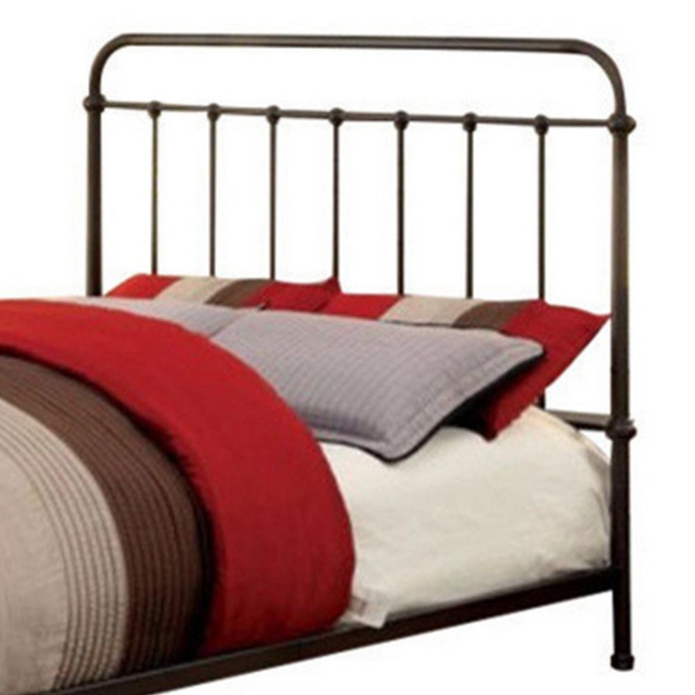 Metal Eastern King size Platform Bed with Headboard & Footboard Deep Bronze By Casagear Home FOA-CM7701GM-EK