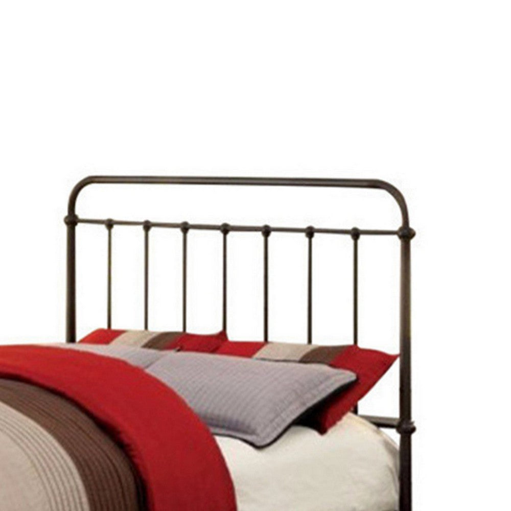 Metal Full Size Platform Bed with Headboard & Footboard Deep Bronze By Casagear Home FOA-CM7701GM-F