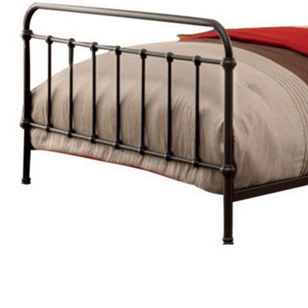 Metal Full Size Platform Bed with Headboard & Footboard Deep Bronze By Casagear Home FOA-CM7701GM-F