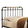 Metal Eastern King Bed with Gold Accent Black By Casagear Home FOA-CM7733EK