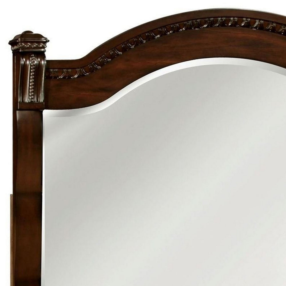 Burleigh Transitional Style Mirror Cherry By Casagear Home FOA-CM7791M